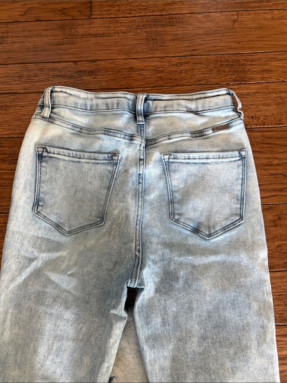 KanCan Light Blue Flare Jeans with Frayed Hem - Picture 7 of 8